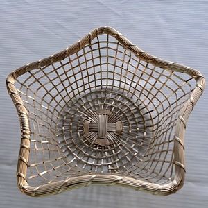 Gold Metal Star Shaped Wire Basket from India